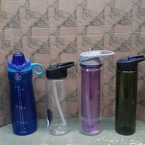 4 pc bundle water bottle flip top tumblers